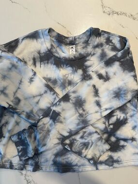 90 Degree By Reflex Gray & White Tie-Dye Pullover